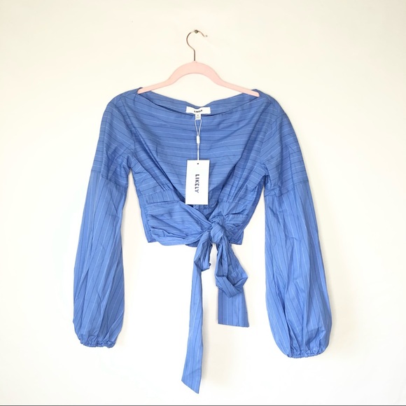 NWT Likely Collins Striped Tie Front Blouse Top - Picture 2 of 5